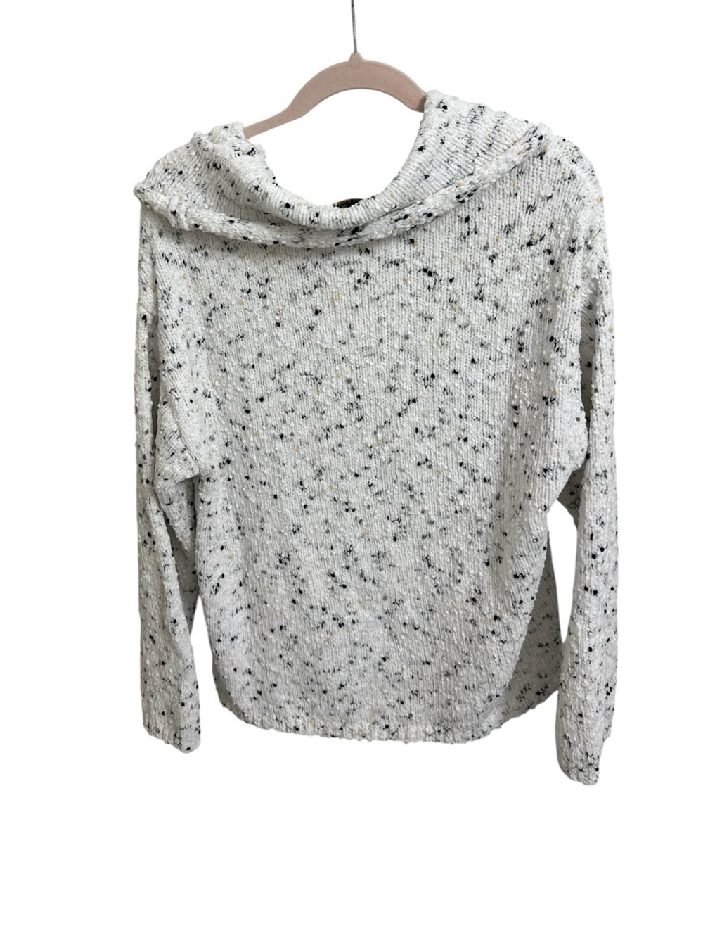 Adrienne Vittadini Speckled Cowl Neck Knit Sweater Size Large NWT - Picture 2 of 8